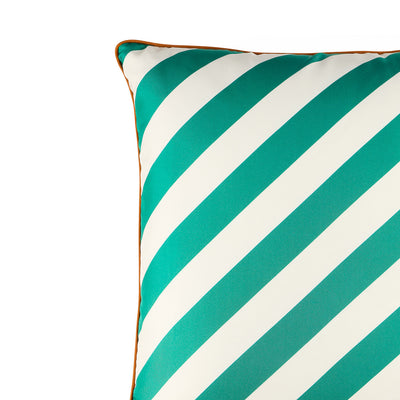 Jonathan Adler Seidenkissen Cabana Ivory & Grün | 45x45 cm