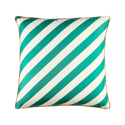 Jonathan Adler Seidenkissen Cabana Ivory & Grün | 45x45 cm