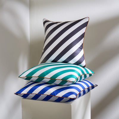 Jonathan Adler Seidenkissen Cabana Ivory & Grün | 45x45 cm