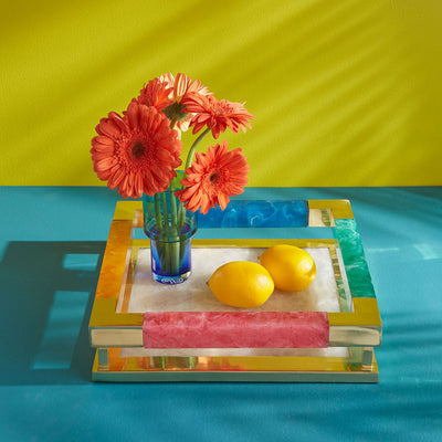 Jonathan Adler Servier- und Dekotablett Mustique Square Tray | Multi