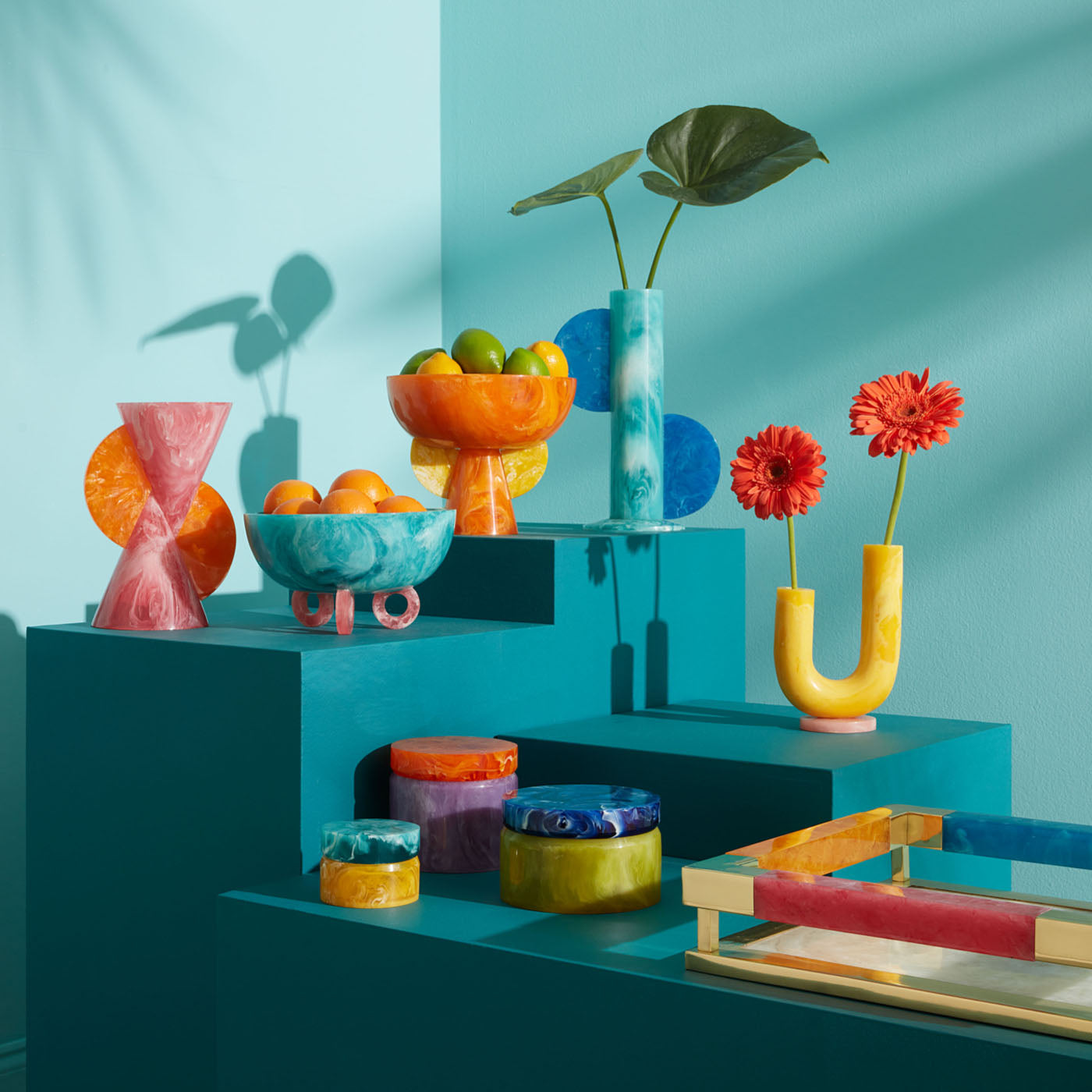 Jonathan Adler Servier- und Dekotablett Mustique Square Tray | Multi