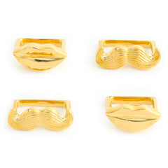 Jonathan Adler Serviettenringe Muse aus massivem Messing | 4-teilig