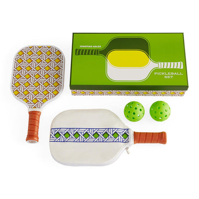Jonathan Adler Strandtennis-Set Pickleball Spiel Basketweave