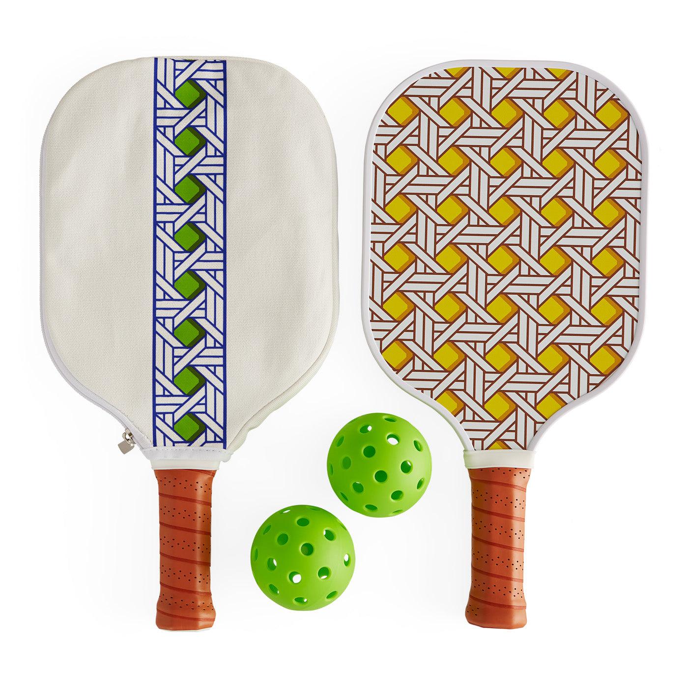 Jonathan Adler Strandtennis-Set Pickleball Spiel Basketweave
