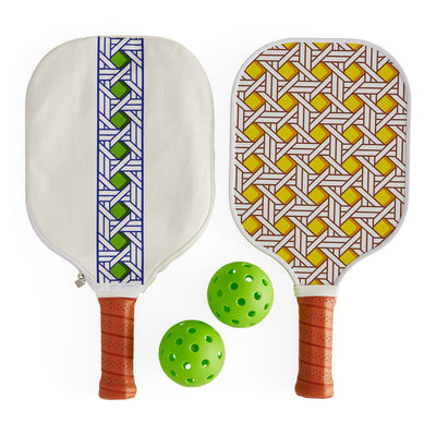 Jonathan Adler Strandtennis-Set Pickleball Spiel Basketweave