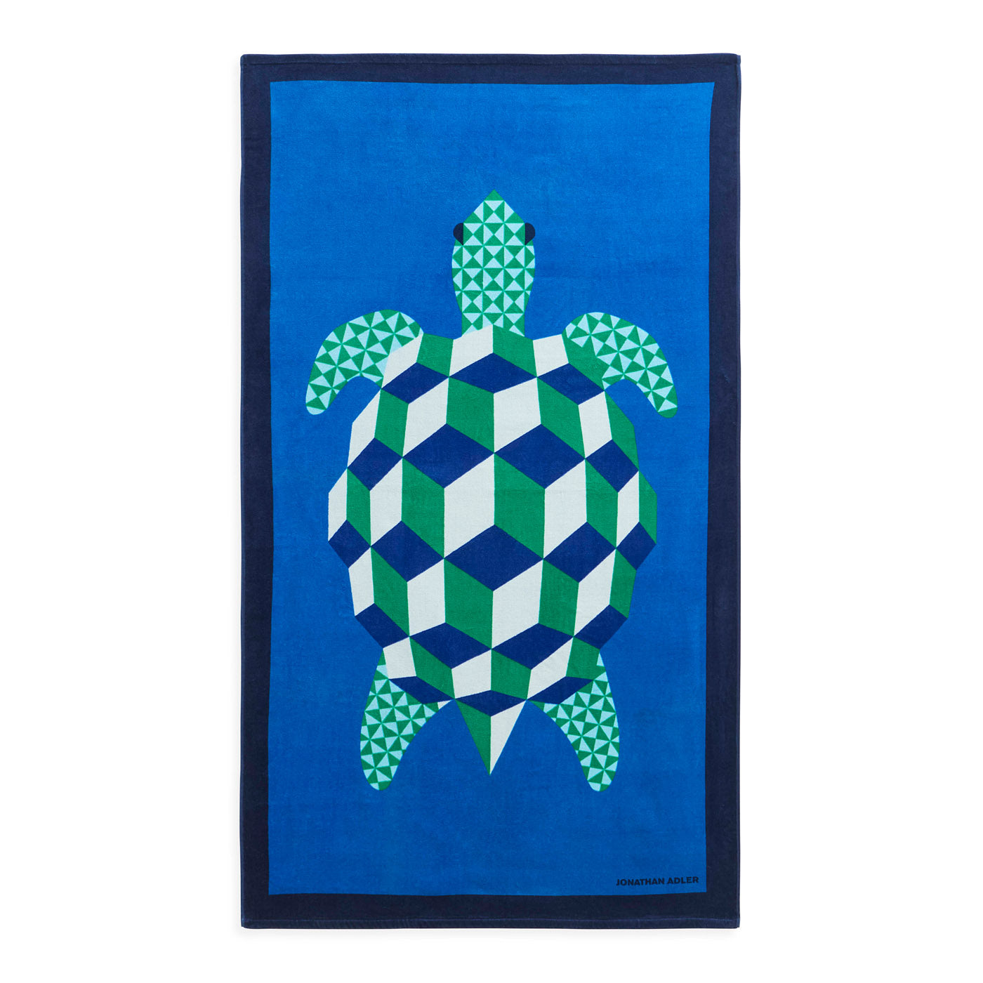 Jonathan Adler Strandtuch Turtle blau | 102x178 cm