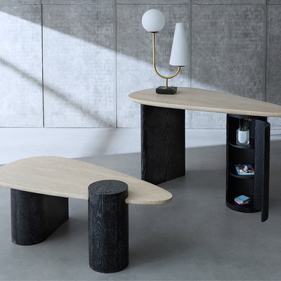 Jonathan Adler Travertin-Couchtisch Oeuf