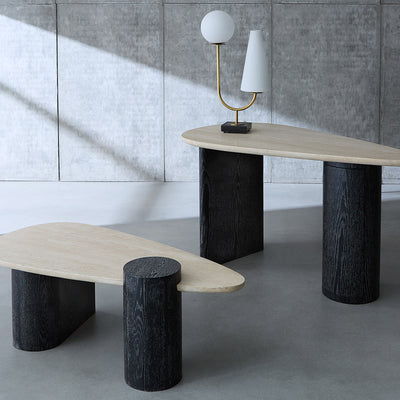 Jonathan Adler Travertin-Couchtisch Oeuf