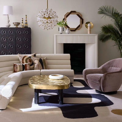 Jonathan Adler Travertine Tischlampe Halo