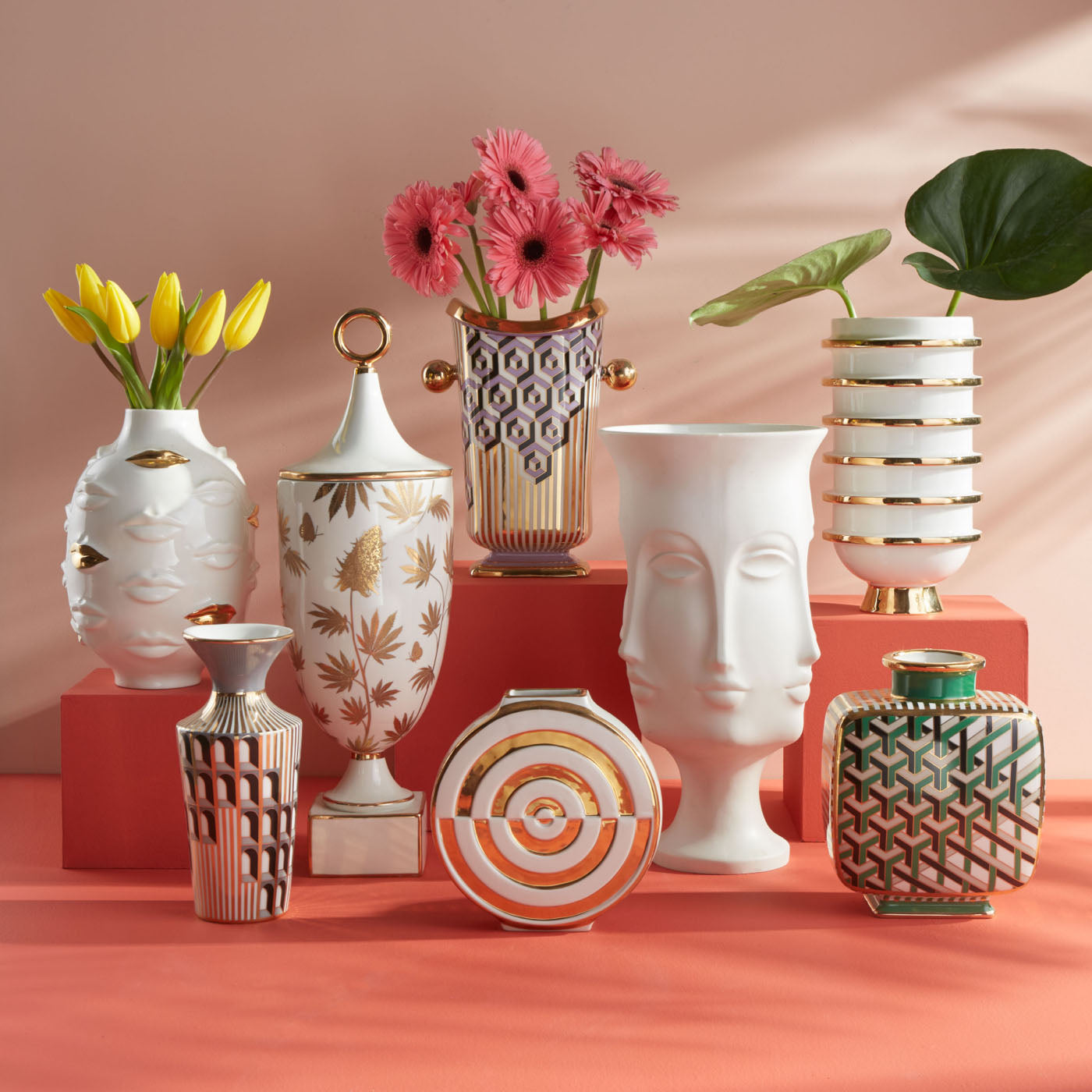 Jonathan Adler Vase Gilded Muse Gala Round | Gold Glänzend