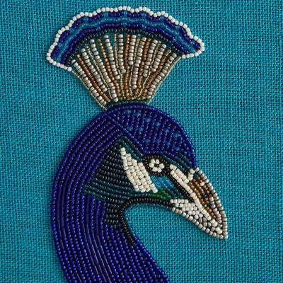 Jonathan Adler Wandbild Peacock Pfau Beaded Wall Art