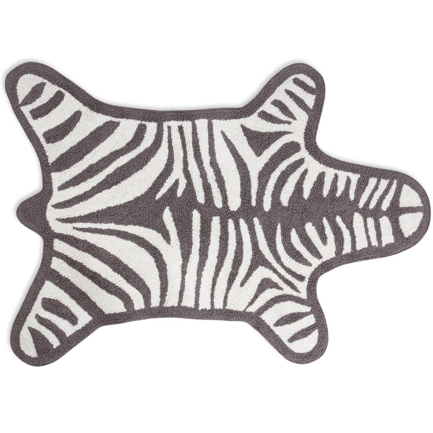 Jonathan Adler Wendbarer Badteppich Zebra Grau | 112x79 cm