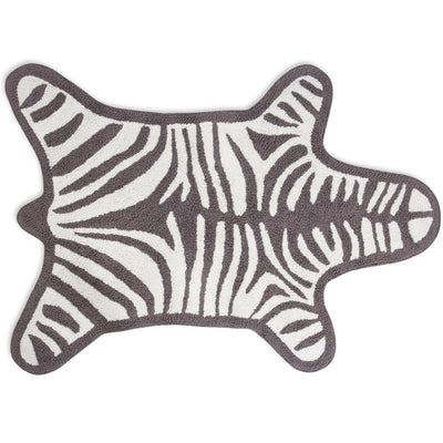 Jonathan Adler Wendbarer Badteppich Zebra Grau | 112x79 cm