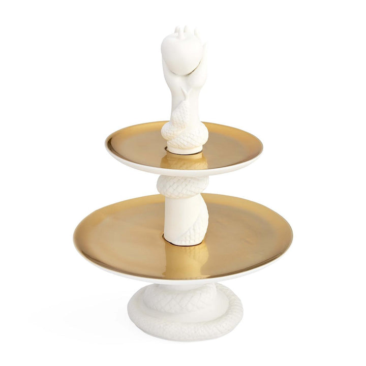 Jonathan Adler zweistufige Etagere Eden Eve Bon Bon | weiß & gold