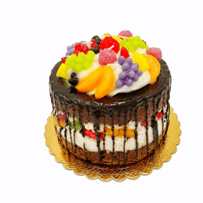 Kerze "Layered Cake mit Früchten" | Ø 18 cm