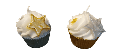 Kerze "Xmas Cupcake Sterne" | Ø 7 cm