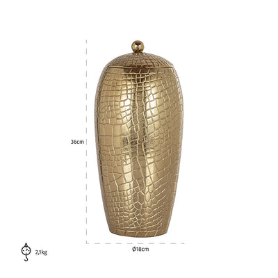 Richmond Interiors Dekogefäß Vase Marieke mit Deckel gold | H 36 cm