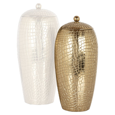 Richmond Interiors Dekogefäß Vase Marieke mit Deckel gold | H 36 cm