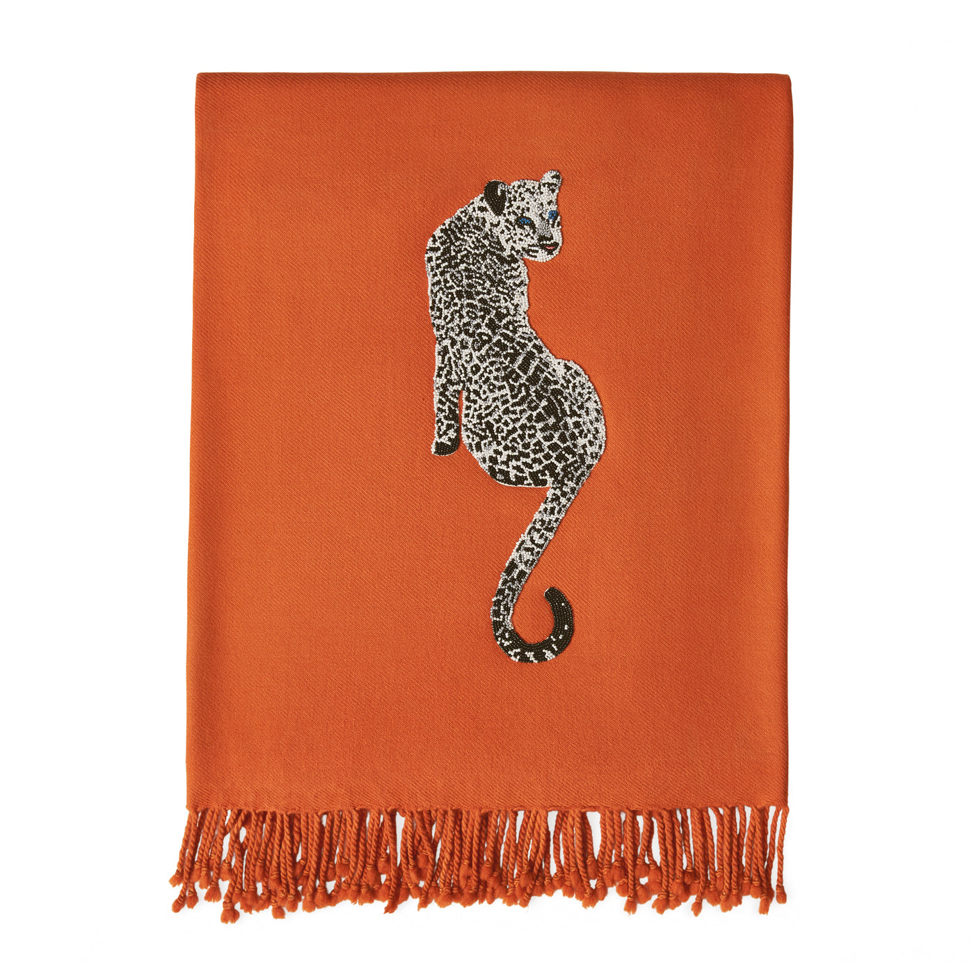 Jonathan Adler Wolldecke Leopard aus 100% Merinowolle | 127x178 cm