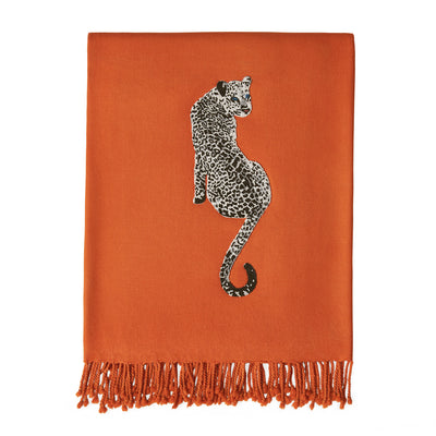 Jonathan Adler Wolldecke Leopard aus 100% Merinowolle | 127x178 cm