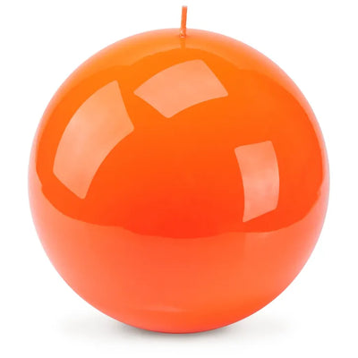 Glänzende Kugelkerze Orange |  Ø 12 cm