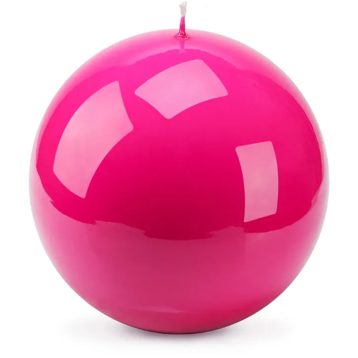 Glänzende Kugelkerze Pink |  Ø 12 cm