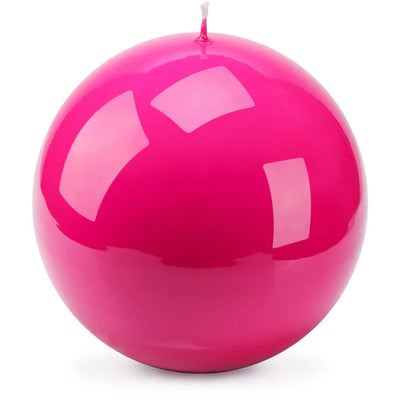 Glänzende Kugelkerze Pink |  Ø 12 cm