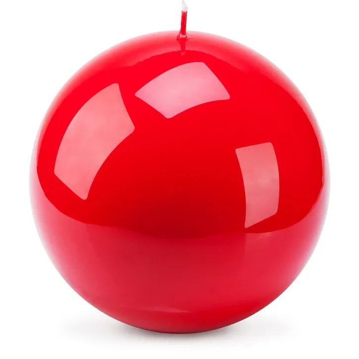 Glänzende Kugelkerze Rot |  Ø 12 cm
