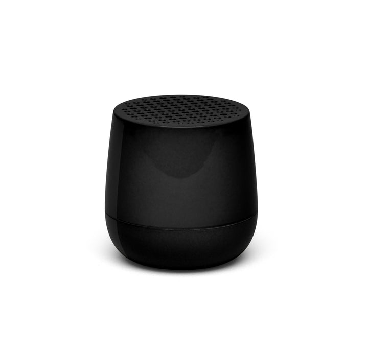 Kompakter Lexon Mino Bluetooth-Lautsprecher in glänzendem Schwarz, modernes Interior-Design