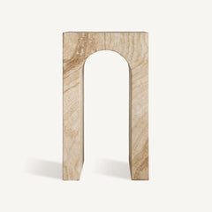 Vical Travertin-Beistelltisch Thiennes mit Bogenform | H 60 cm
