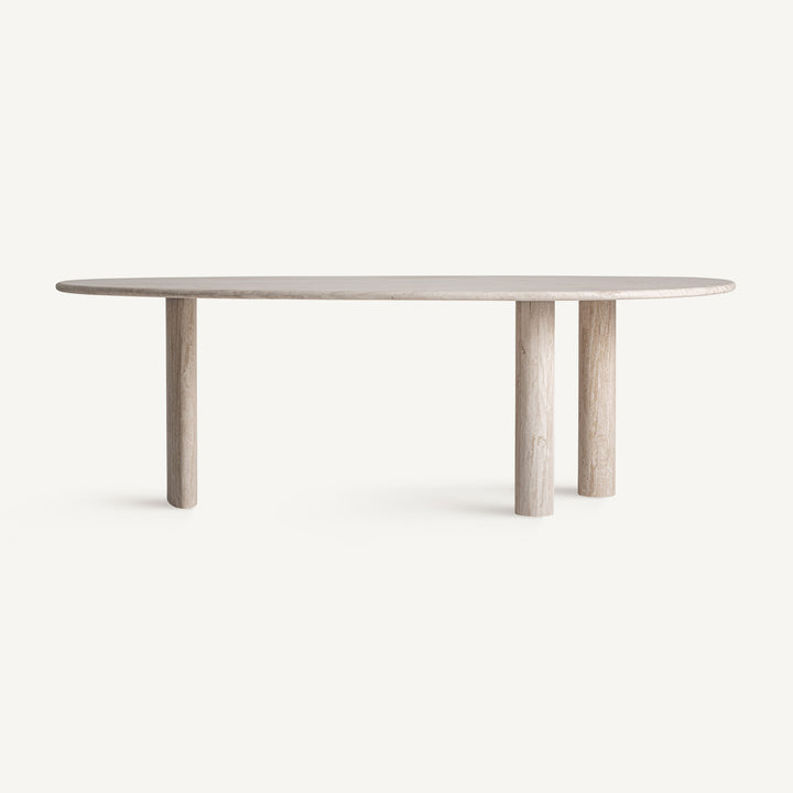 Vical Ovaler Travertin-Esstisch Thiennes Creme | 234x105 cm