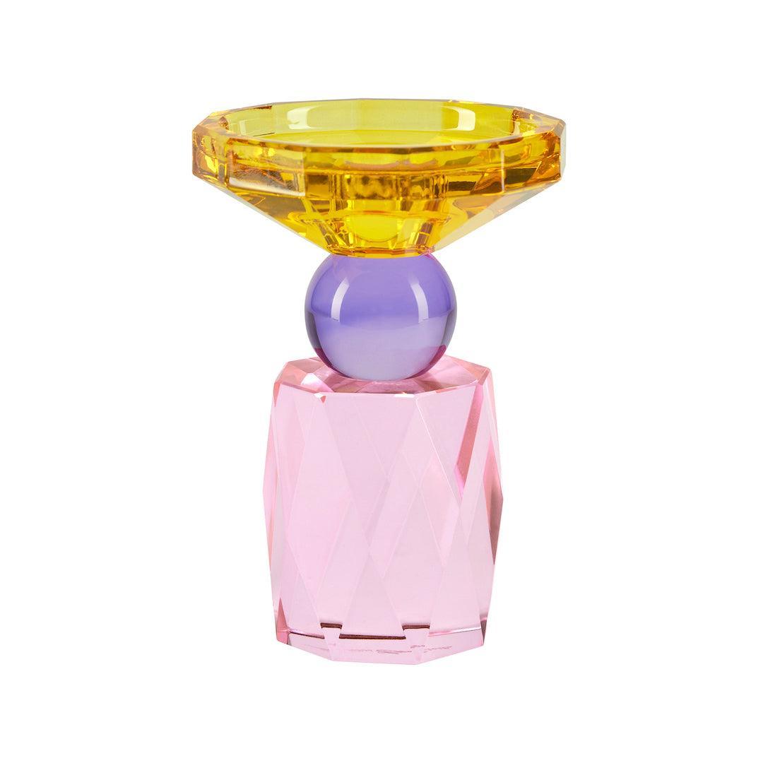 Miss Étoile Kerzenständer aus schwerem Kristallglas | Yellow & Purple & Rose Codeso Living