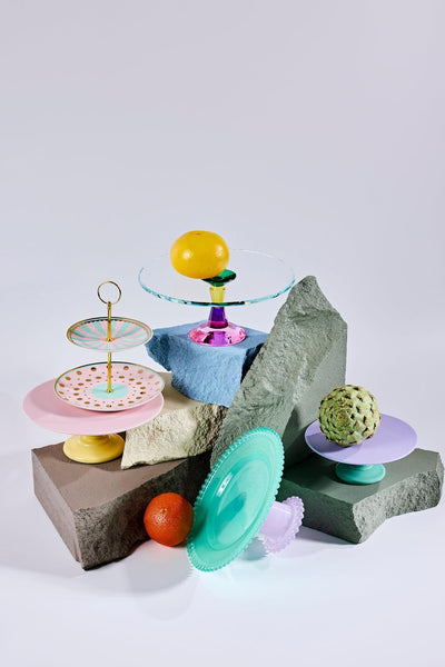 Miss Étoile Pastellfarbene Tortenplatte aus Keramik | Ø 26 cm Codeso Living