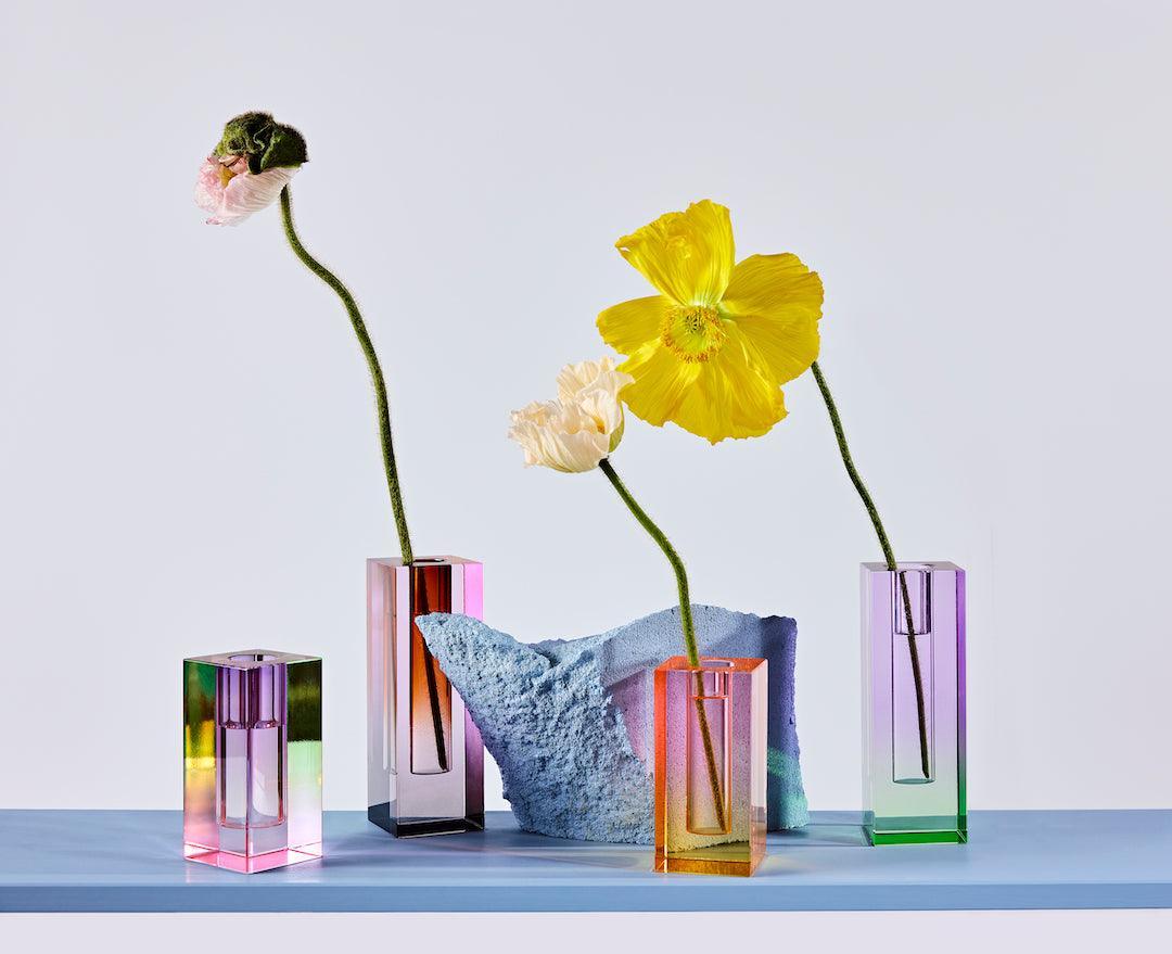 Miss Étoile Vase aus schwerem Kristallglas | Grün Codeso Living