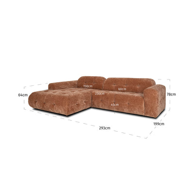 Richmond Interiors Modulares Ecksofa Paloma mit Lounge links | Mocha Mousse
