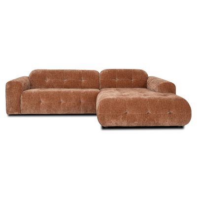 Richmond Interiors Modulares Ecksofa Paloma mit Lounge rechts | Mocha Mousse
