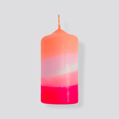 Pink Stories - Dip Dye Neon Kerze "Flamingo Cake" - Codeso Living