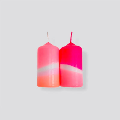 Pink Stories - Dip Dye Neon Kerzen Set "Flamingo Feathers" - Codeso Living