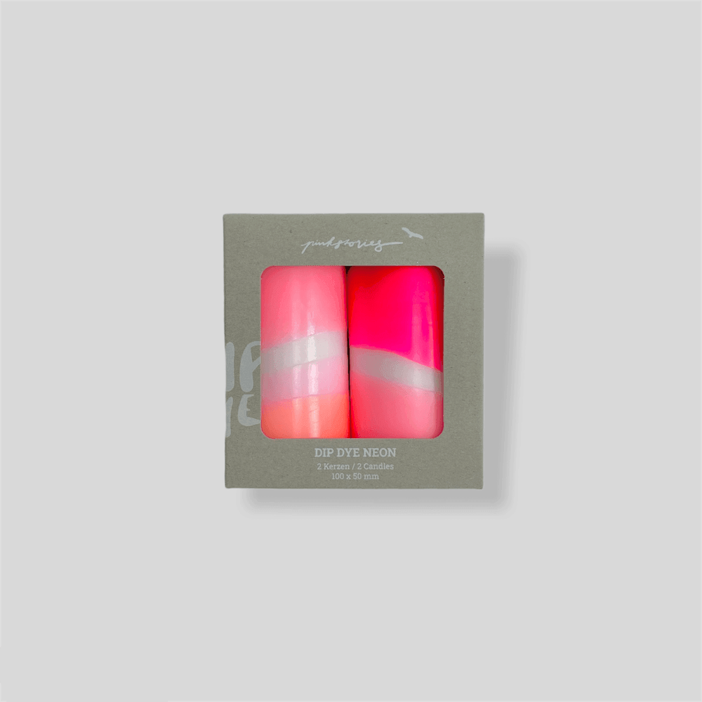 Pink Stories - Dip Dye Neon Kerzen Set "Flamingo Feathers" - Codeso Living