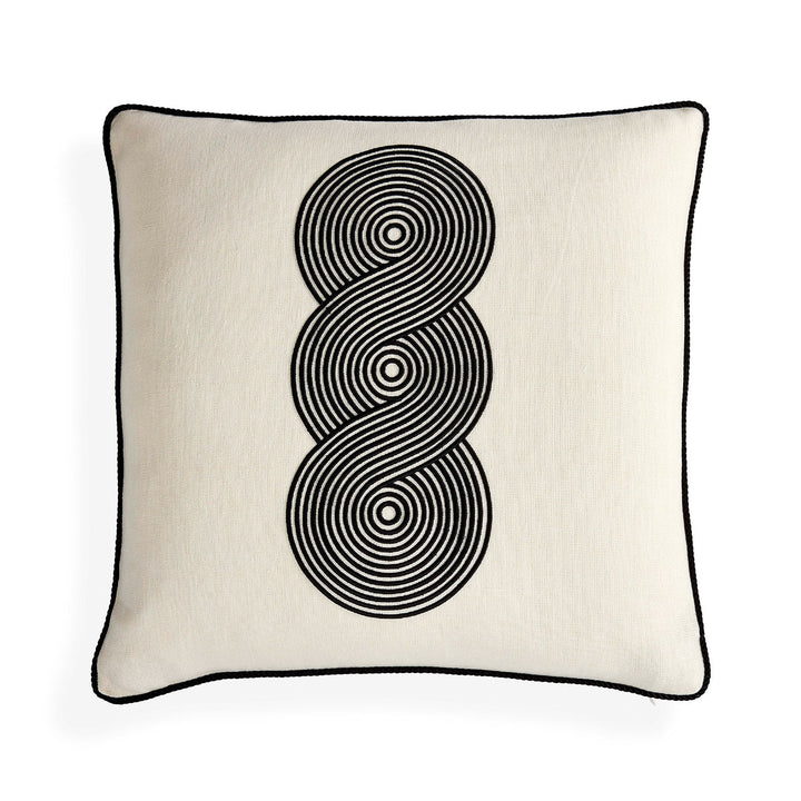 Pompidou B&W Loops Circles Cushion
