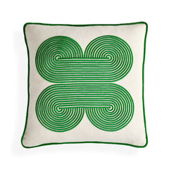 Jonathan Adler Kissen Pompidou Green Quatrefoil | 40x40 cm
