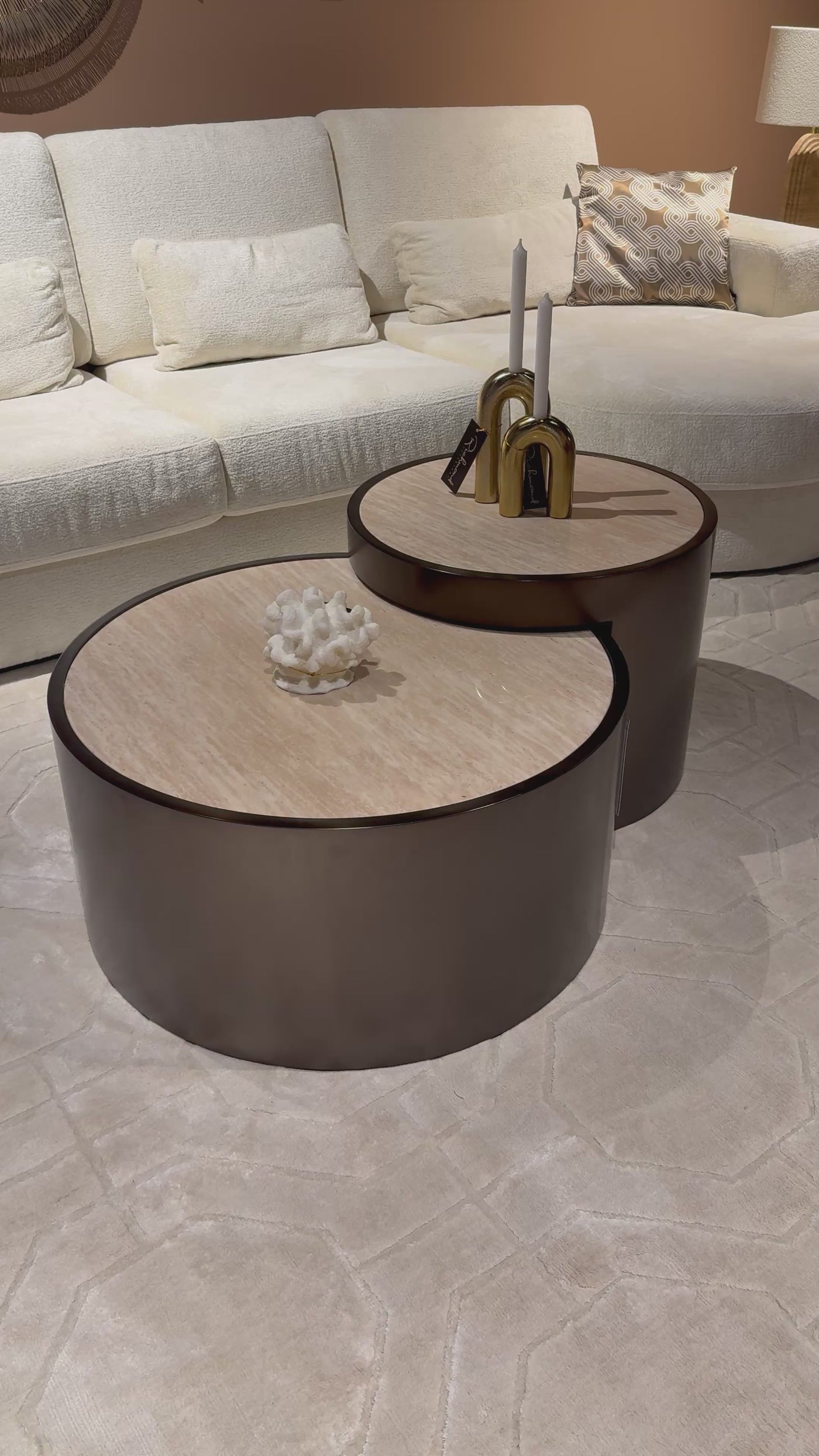 Richmond Interiors 2er Set Runder Couchtisch Ronson