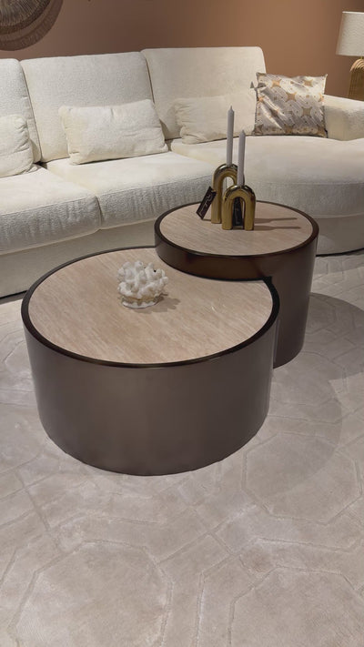 Richmond Interiors 2er Set Runder Couchtisch Ronson