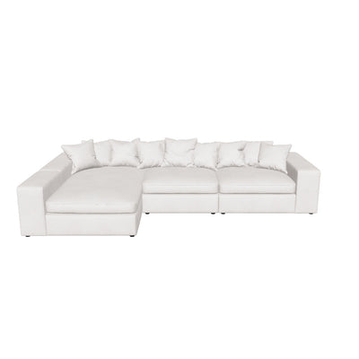 Richmond Interiors Alcazar 3 seater corner sofa with lounge | Chenille White