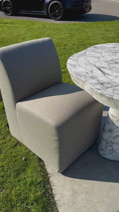 Richmond Interiors runder Esstisch Rockyard aus weißem Kunstmarmor | ø 140 cm