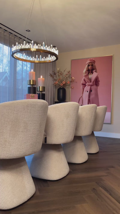 Richmond Interiors Chenille Esszimmerstuhl Gatsbi | Cremé