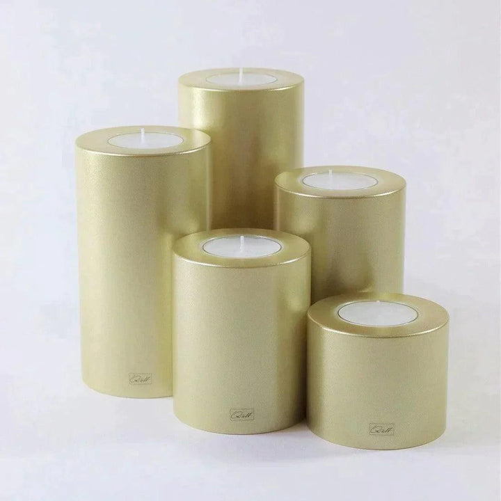 Cremegoldene Farluce Teelichthalter in Kerzenform, stilvoll und glamourös, Codeso Living