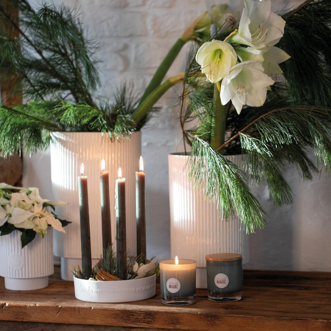 Räder PORZELLANKRANZ Adventskranz Stabkerzen 