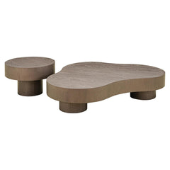 Richmond Interiors 2-piece set coffee table Bogor in organic shape | brown