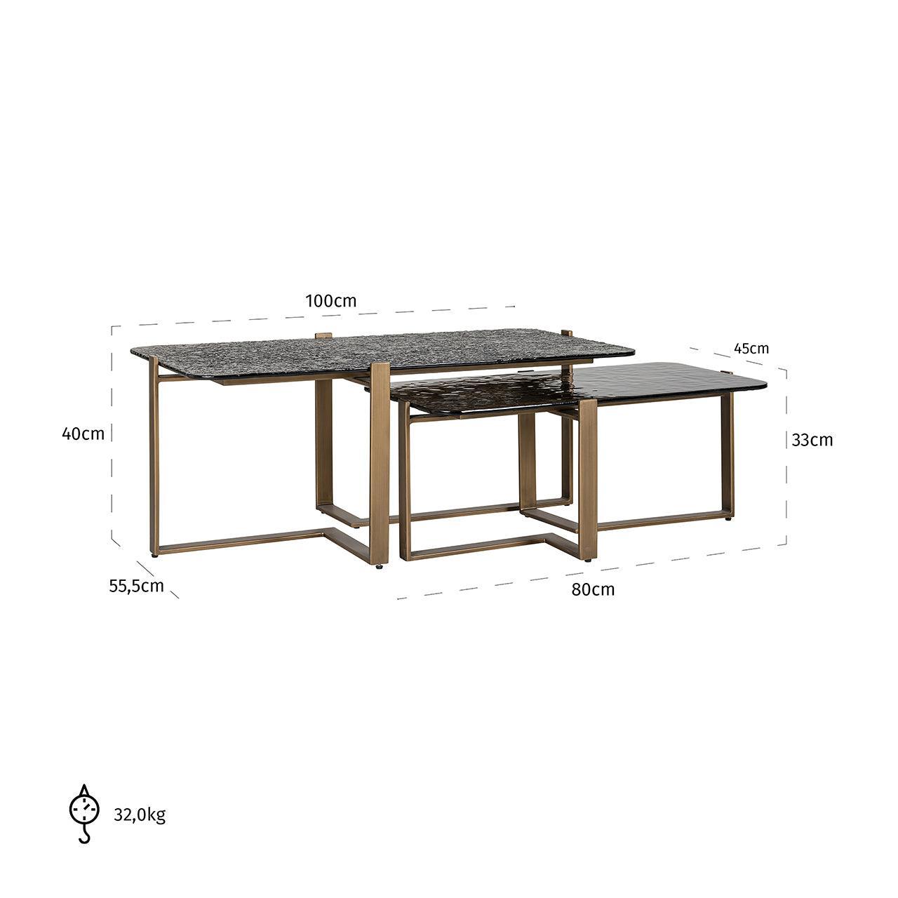Richmond Interiors 2er Set Couchtisch Sterling